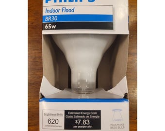 1 Philips OLD STYLE 65W BR30 Indoor Flood Light Bulbs 65 Watt NOT Led