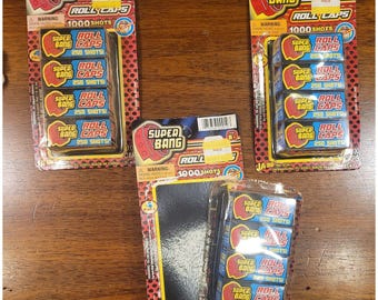 3 Pack Super Bang Roll Caps 1000 Count Each x 3 packs 3000 Total Caps NOS