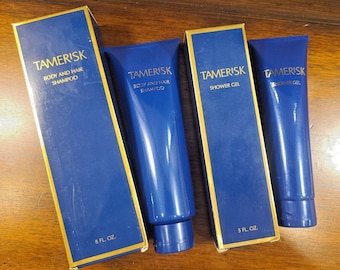Vtg Mary Kay TAMERISK For MEN Shower Gel 5 oz & Body Hair SHAMPOO 8 oz