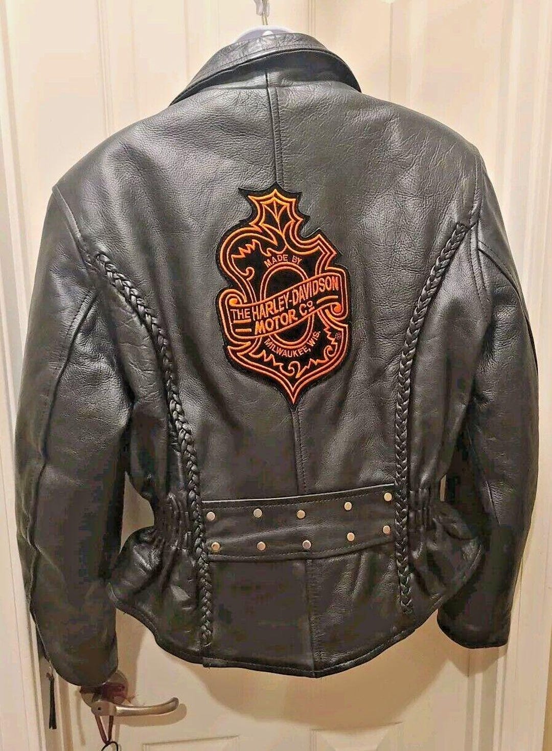 Hudson Womens Leather Motorcycle Jacket Cafe Racer Harley Davidson  display picture 1