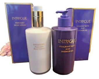 Vtg Mary Kay INTRIGUE Perfumed Body Lotion 7.9 & Fragrant Bath Shower Gel 10 oz