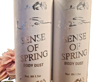 Lot of 2 Vintage Connie Stevens Sense Of Spring Body Dust Powder Talc 1.7 oz Travel Size