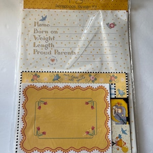 Vintage Mary Engelbreit Scrapbook Page Kit Baby Collection Package Stickers Die Cuts