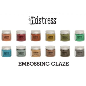 2020 Tim Holtz DISTRESS EMBOSSING GLAZUUR 12 kleuren Lot .49 oz potten Paper Crafting
