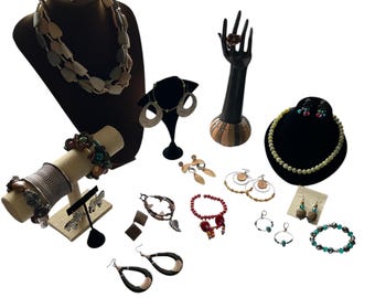 Vintage to Now Tribal Boho Mixed Jewelry Lot All Wearable Re-purpose Or Craft
