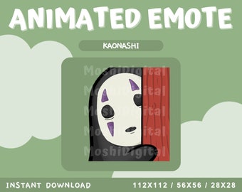 ANIMATED Ghibli Inspired Kaonashi No Face Emote | Twitch | Discord | YouTube | Streaming | GIF | Cute Kawaii Spirited Away Digital Art