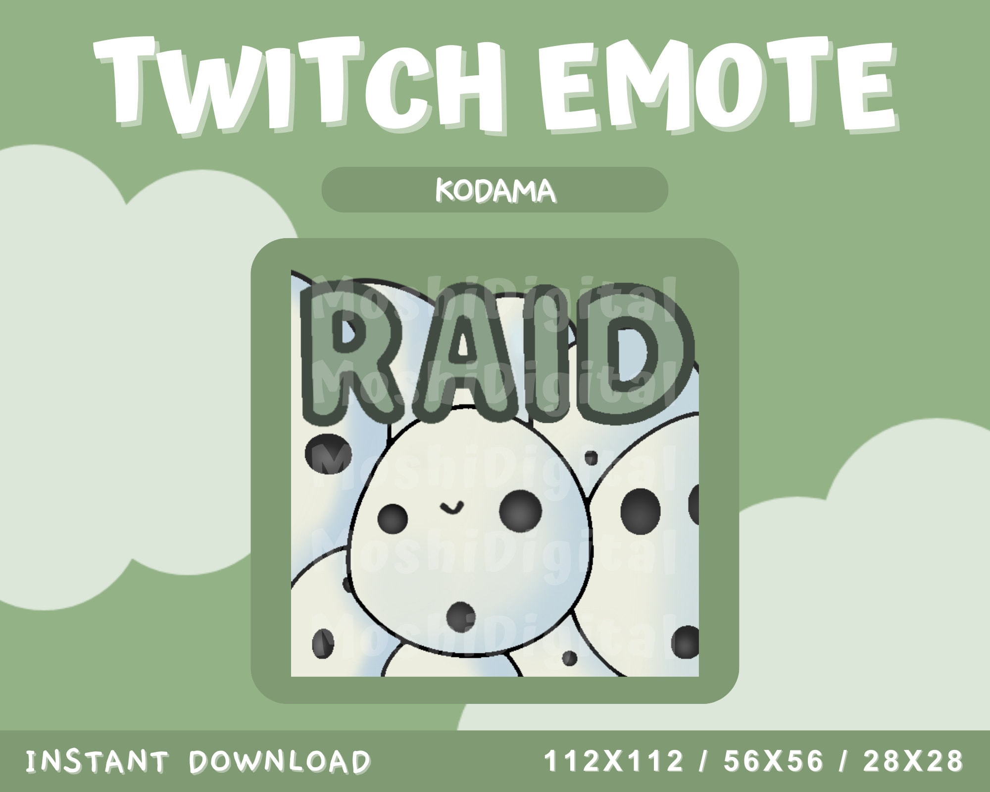 Ghibli Inspired Kodama Tree Spirits Raid Emote Twitch 