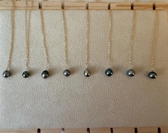 Genuine Tahitian Pearl 14K Gold Filled chain necklace