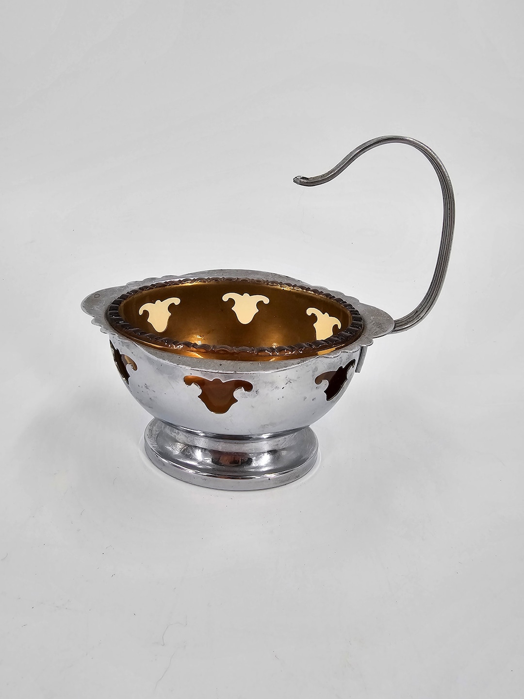 Vintage Art Deco Plated and Amber Glass Bowl by Farberware and Etsy