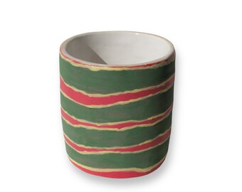 Handmade Ceramic  color strips Mug