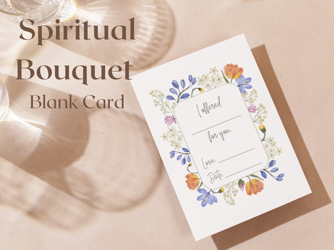 Spiritual Bouquet Printable Blank Card Catholic Card - Etsy