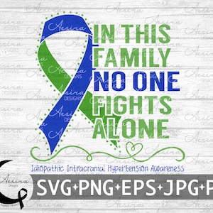 Idiopathic Intracranial Hypertension In this Family No One Fights Alone Ribbon, IIH Awareness Ribbon, Idiopathic Intracranial Support Squad