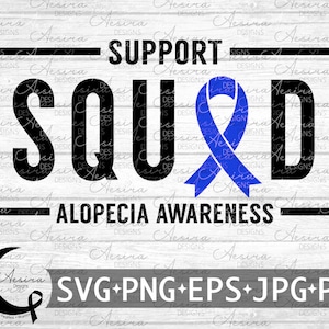 Escuadrón de apoyo a la alopecia SVG, Conciencia de la alopecia, Alopecia ser fuerte, Guerrero de la cinta de la alopecia, Luchador de la alopecia, Alopecia nunca darse por vencido