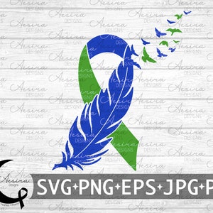 Idiopathic Intracranial Hypertension Feather Ribbon, IIH Awareness Ribbon, Idiopathic Intracranial Hypertension Support Squad, IIH Ribbon