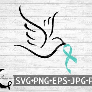 Dysautonomia Dove Ribbon svg, Dysautonomia Awareness Ribbon, Dysautonomia Support Squad, POTS Warrior Fighter, POTS Ribbon, POTS Strong