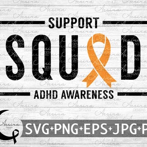 ADHS Support Squad SVG, Adhd Bewusstsein, Adhd Band, Adhd Krieger Kämpfer, Aufmerksamkeits-Defizit-Störung, Adhd Be Strong