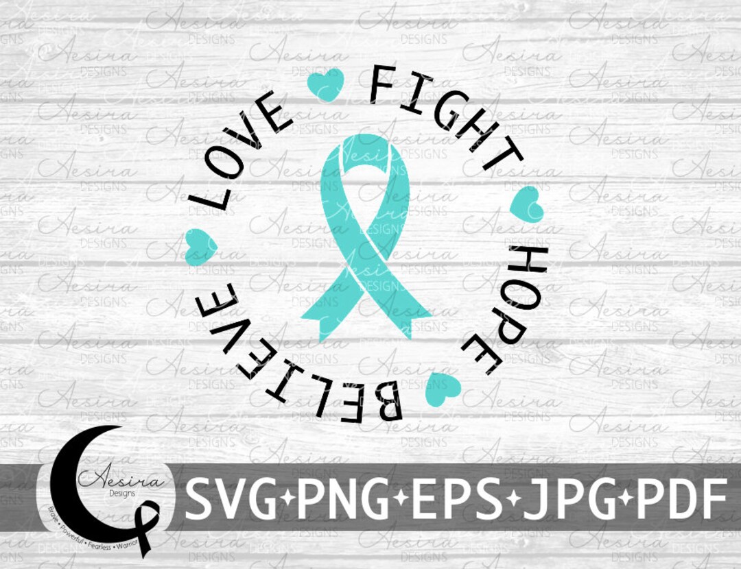 Interstitial Cystitis Love Fight Hope Believe Ribbon, Interstitial ...