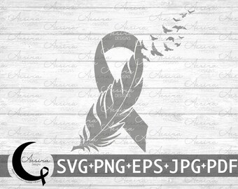 Schizophrenia Feather Ribbon svg, Schizophrenia Awareness Ribbon, Schizophrenia Support Squad, Schizophrenia Warrior, Schizophrenia Fight