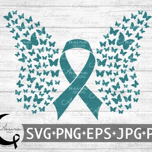 Polycystic Kidney Disease Butterfly Ribbon svg, Polycystic Kidney Disease Awareness Ribbon, PKD Support Squad, PKD Warrior, PKD Fighter