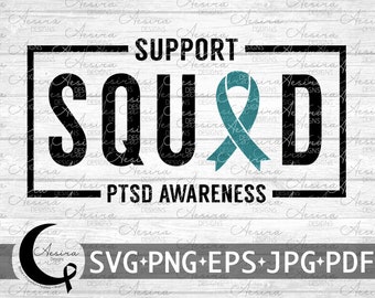 Fita do Esquadrão de Apoio ao Transtorno de Estresse Pós-Traumático svg, Fita de Conscientização sobre PTSD, PTSD Nunca Desista, Guerreiro Ptsd, Lutador de PTSD, Fita de PTSD