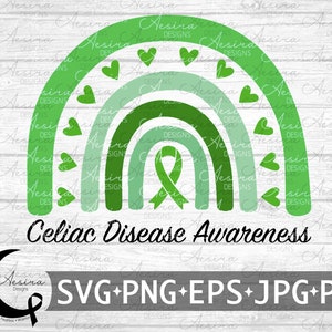 Celiac Disease Rainbow Boho SVG, Celiac Disease Awareness, Celiac Disease Support Squad, Celiac Disease Warrior Fighter, Celiac Be Strong