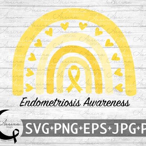 Endometriosis Rainbow Ribbon svg, Endometriosis Awareness Ribbon, Endometriosis Support Squad, Endometriosis Warrior, Endometriosis Strong