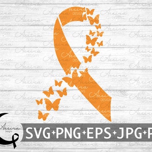 Multiple Sclerose Butterfly Ribbon SVG, Multiple Sclerose Awareness Ribbon, Multiple Sclerose Support Squad, MS Warrior Fight, MS Ribbon