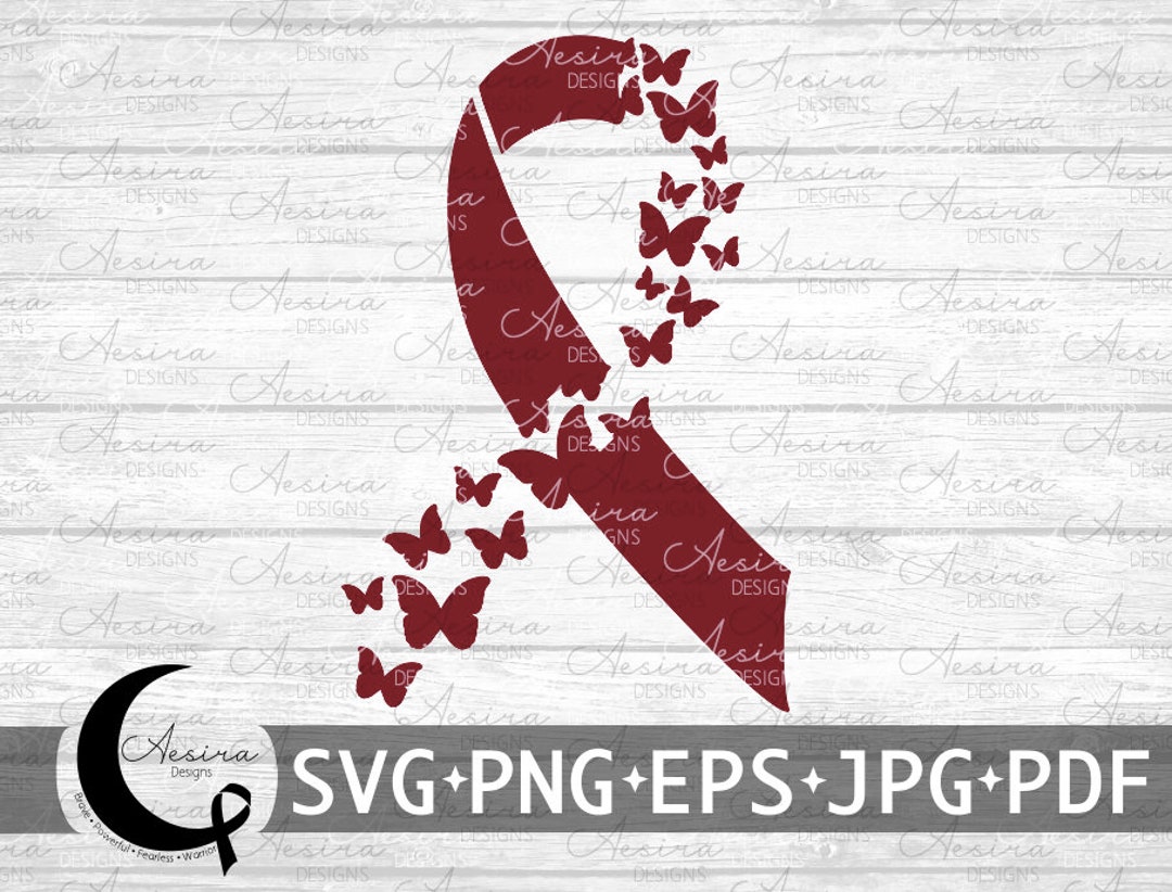 Brain Aneurysm Butterfly Ribbon SVG, Brain Aneurysm Awareness, Brain ...