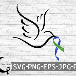 Idiopathic Intracranial Hypertension Dove Ribbon, IIH Awareness Ribbon, Idiopathic Intracranial Hypertension Support Squad, IIH Ribbon