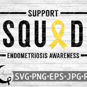 Endometriosis Support Squad Ribbon svg, Endometriosis Awareness, Endometriosis Never Give Up, Endometriosis Warrior, Endometriosis Strong