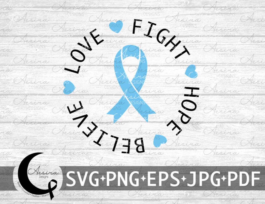 Addison's Disease Fight Hope Believe Love Ribbon SVG, Addison's Disease ...