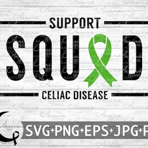 Celiac Disease Support Squad Ribbon SVG, Celiac Disease Awareness, Celiac Disease Warrior Fighter, Celiac Be Strong, Celiac Fight Together