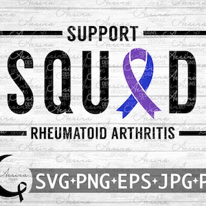 Cinta del escuadrón de apoyo a la artritis reumatoide svg, cinta de concientización sobre la artritis reumatoide, artritis reumatoide nunca se rinde, luchador guerrero RA