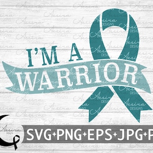 Post-Traumatic Stress Disorder I&#39;m A Warrior Ribbon svg, PTSD Awareness Ribbon, PTSD Support Squad, Ptsd Warrior, Ptsd Fighter, PTSD Ribbon