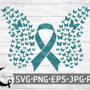 Post-Traumatic Stress Disorder Butterfly Ribbon svg, PTSD Awareness Ribbon, PTSD Support Squad, Ptsd Warrior, Ptsd Fighter, PTSD Ribbon svg