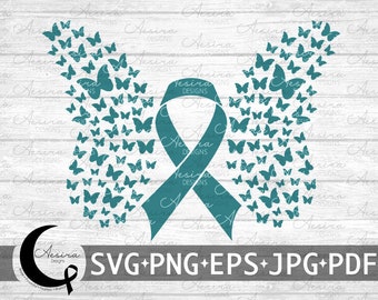 Transtorno de estresse pós-traumático Butterfly Ribbon svg, PTSD Awareness Ribbon, PTSD Support Squad, Ptsd Warrior, Ptsd Fighter, PTSD Ribbon svg