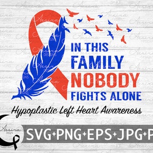Hypoplastisch linkerhart in deze familie niemand vecht alleen lint SVG, hypoplastisch linkerhart bewustzijn lint, hypoplastische ondersteuningsploeg
