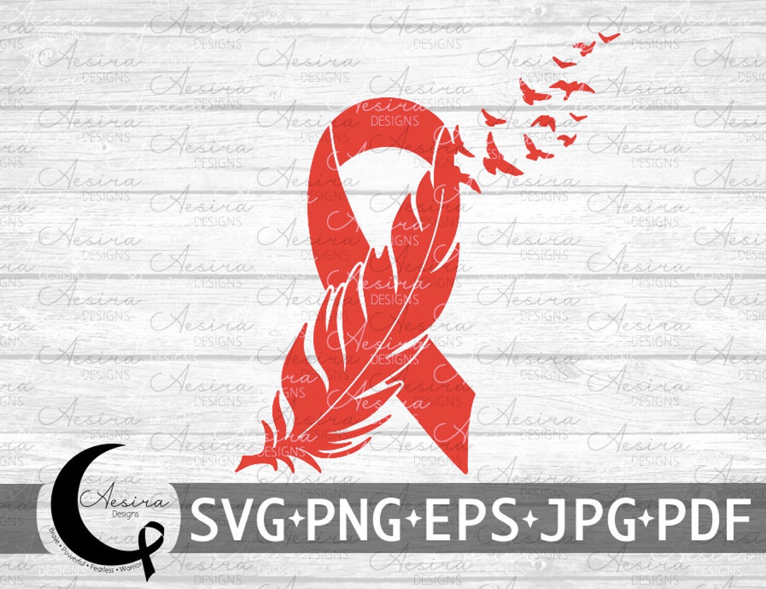 HIV AIDS Feather Ribbon Svg, Hiv Aids Awareness Ribbon, Hiv Aids ...