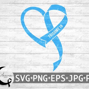 トリソミー 18 ハート リボン svg、トリソミー 18 啓発リボン、トリソミー 18 サポート チーム、トリソミー 18 戦士、トリソミー ファイト、トリソミー 18 リボン