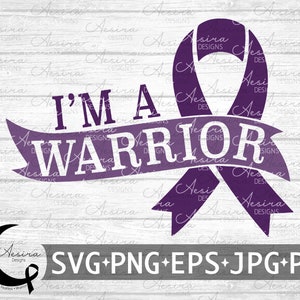 Arnold Chiari Malformation I&#39;m A Warrior Ribbon SVG, Chiari Malformation Awareness, Chiari Malformation Support Squad, Chiari Fighter Ribbon