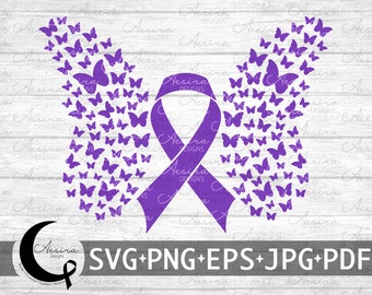 Epilepsy Butterfly Ribbon svg, Epilepsy Awareness Ribbon, Epilepsy Support Squad, Epilepsy Warrior, Epilepsy Fighter, Epilepsy Strong Ribbon