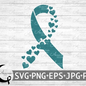 Polycystic Kidney Disease Heart Ribbon svg, Polycystic Kidney Disease Awareness Ribbon, PKD Support Squad, PKD Warrior, PKD Fighter