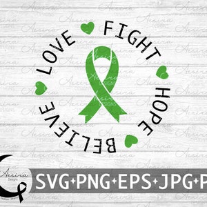 Paralisi cerebrale Love Fight Hope Believe SVG, Consapevolezza della paralisi cerebrale, Squadra di supporto per la paralisi cerebrale, Combattente per la paralisi cerebrale, CP Be Strong