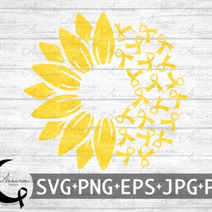 Endometriosis Sunflower Heart Ribbon svg, Endometriosis Awareness, Endometriosis Support Squad, Endometriosis Warrior, Endometriosis Strong
