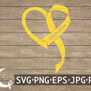 Endometriosis Heart Ribbon svg, Endometriosis Awareness Ribbon, Endometriosis Support Squad, Endometriosis Warrior, Endometriosis Strong