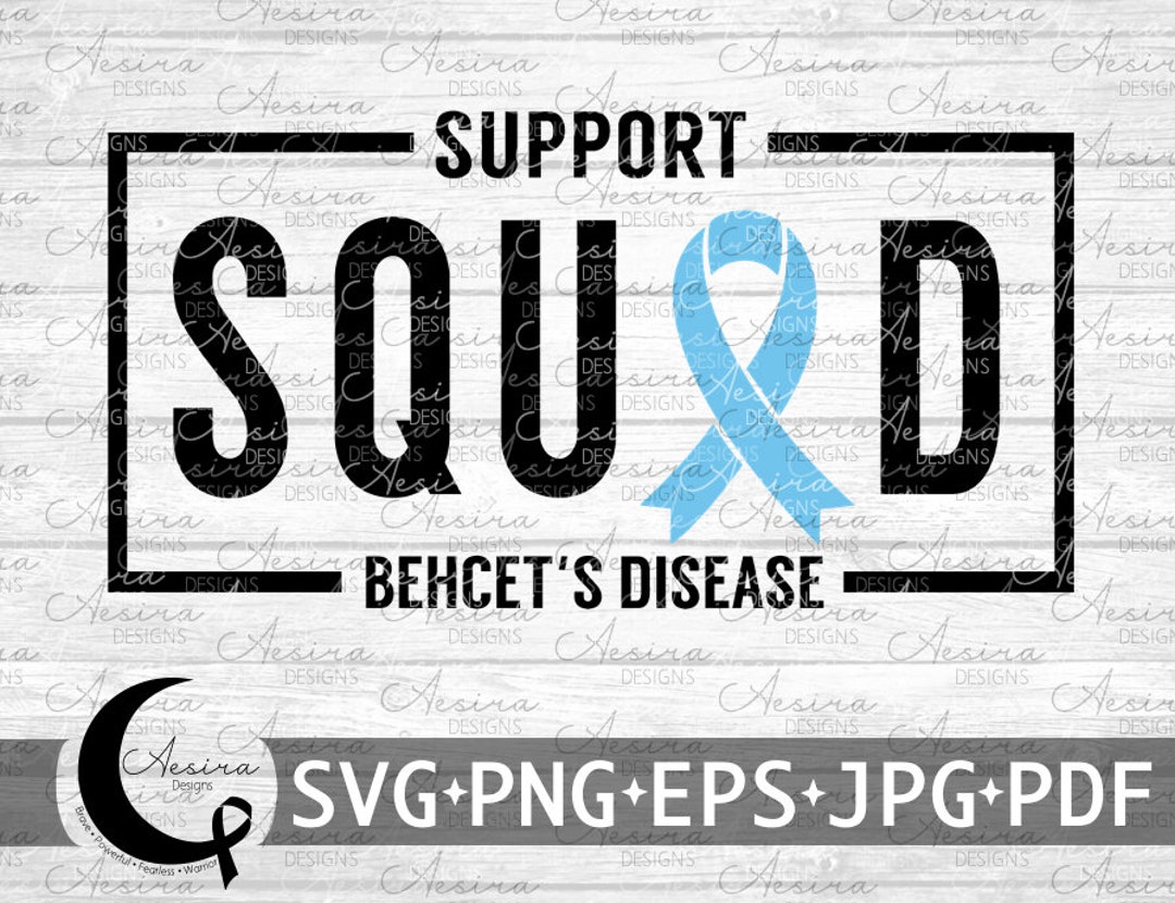 Behcet's Disease Support Squad Ribbon SVG, Behcet's Syndrome Awareness ...