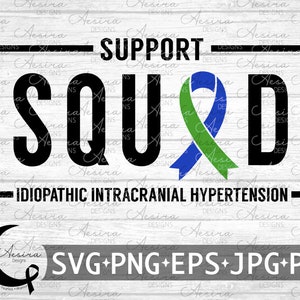 Idiopathic Intracranial Hypertension Support Squad, IIH Awareness Ribbon, Idiopathic Intracranial Hypertension Never Give Up, IIH Ribbon