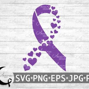 Alzheimer's Heart Ribbon SVG, Alzheimer Awareness, Alzheimer Support Squad, Alzheimer Kämpfer, Alzheimer Krieger, Alzheimer Be Stark