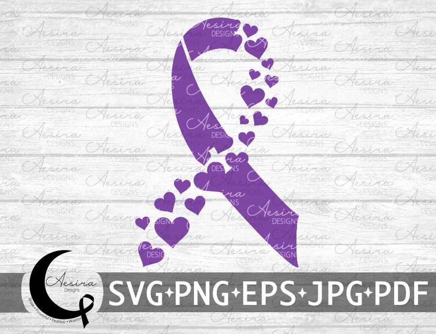 Alzheimer's Heart Ribbon SVG, Alzheimer's Awareness, Alzheimers Support ...