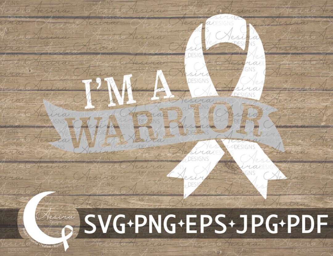 Blindness I'm A Warrior Ribbon SVG, Blindness Awareness Ribbon ...